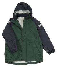 Tmavozeleno-tmavomodrá nepromokavá bunda s odopínacíá kapucňou H&M
