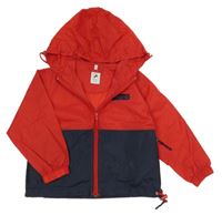 Červeno-tmavomodrá šušťáková bunda s kapucňou C&A