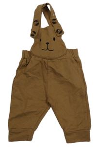 Béžové laclové tepláky s medvídkem Shein