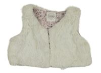 Biela kožušinová podšitá vesta Cool Club