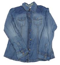 Modrá rifľová košeľová bunda S. Oliver