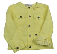 Žltá rifľová bunda s mašličkou Diva