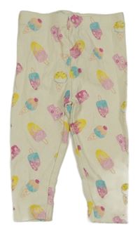 Smotanové rebrované legíny so zmrzlinami Ergee