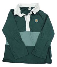 Tmavozeleno-zelené polo triko Tu