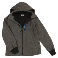 Tmavošedá melírovaná softshellová bunda s kapucí H&M