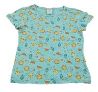 Tyrkysové tričko so zvieratkami Pocopiano