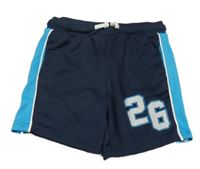 Tmavomodro-tyrkysové kraťasy s číslom Topolino