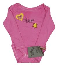 Nové - Růžové body s nápisem a nášivkami 