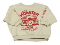 Smotanová oversize mikina s monster truck Next