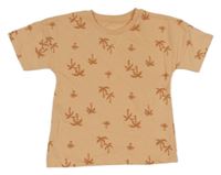 Broskvové tričko s palmami 