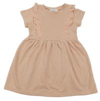 Broskvové teplákové šaty s volánikmi Primark