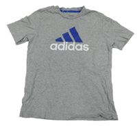 Šedé melírované tričko s logem Adidas