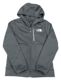 Šedá funkční sportovní propínací mikina s kapucí The North Face