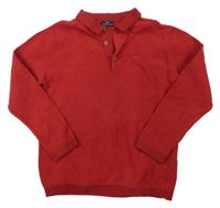 Červený vzorovaný polo sveter Next