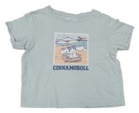 Světlemodré crop tričko s obrázkem Cinnamoroll Sanrio 