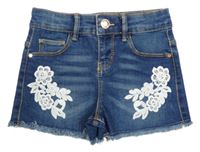 Tmavomodré riflové kraťasy s madeirou Denim Co. 