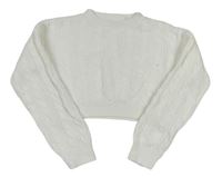 Biely vzorovaný crop sveter H&M