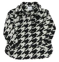 Černo-bílo/světlešedá vzorovaná vlněná košilová bunda PRIMARK