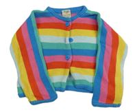 Farebný pruhovaný prepínaci oversize crop sveter frugi