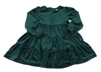 Smaragdové bodkovaná é plyšové šaty zn. TAHARI