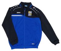 Safírovo-tmavomodrá funkčná futbalová prepínaci mikina s erbem JAKO