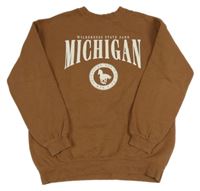 Hnedá mikina s nápismi a koníkem H&M