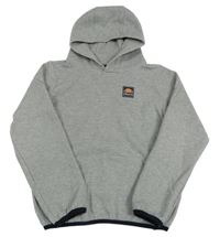 Šedá melírovaná mikina s logem a kapsou a kapucí ellesse