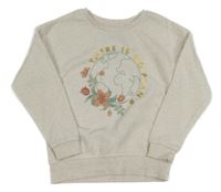 Svetlobéžová melírovaná mikina s planetou a zlatým nápisom PRIMARK