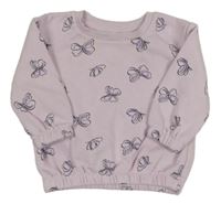 Lila oversize tepláková mikina s motýlikmi PRIMARK