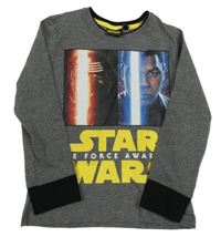 Šedo-černé melírované pyžamové triko se Star Wars 