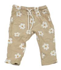 Svetlohnedé turecké tepláky s kvetmi KIABI