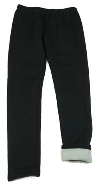 Čierne teplákové thermo legíny