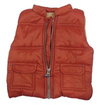 Rezavá prošívaná šusťáková zateplená vesta Nutmeg