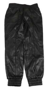 Čierne cuff koženkové nohavice PRIMARK