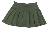 Tmavokhaki skladaná sukňa H&M