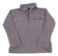 Starofialová mikina s logom a golierikom TED BAKER