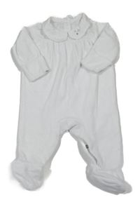 Biely zamatový overal s golierikom s hviezdičkami Mothercare