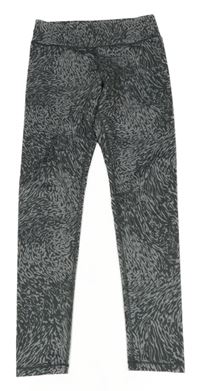 Sivo-tmavosivé vzorované športové legíny H&M
