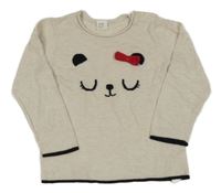 Světlebéžovo/melírovano-čierny sveter s čumáčkem H&M