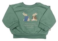 Olivová oversize mikina s králíčky - Peter Rabbit M&S