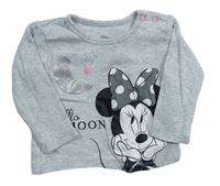 Svetlosivé tričko s Minnie a nápismi Disney