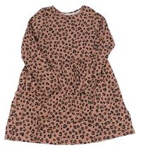 Staroružové bavlnené šaty s leopardím vzorom H&M