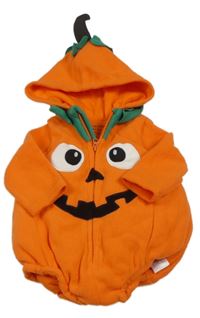 Kostým - Oranžové fleecové body s kapucí - dýně Primark