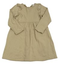 Piesková é teplákové šaty s volánikmi