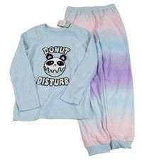 Nové - Světlemodro-barevné fleecové pyžamo s pandou Primark