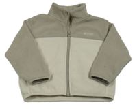 Sivo-svetlosivá fleecová prepínaci mikina s výšivkou