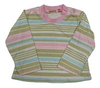 Béžovo-bielo-ružové pruhované tričko