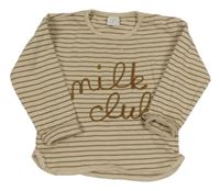 Béžovo-hnědé pruhované triko s nápisem Next