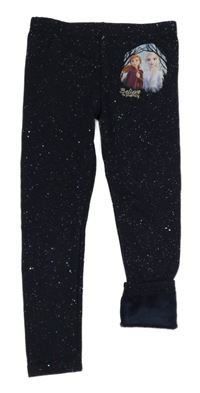 Tmavomodré třpytivé zateplené legíny s Frozen Primark