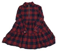 Červeno-černo-žluté kostkované košilové šaty Nutmeg